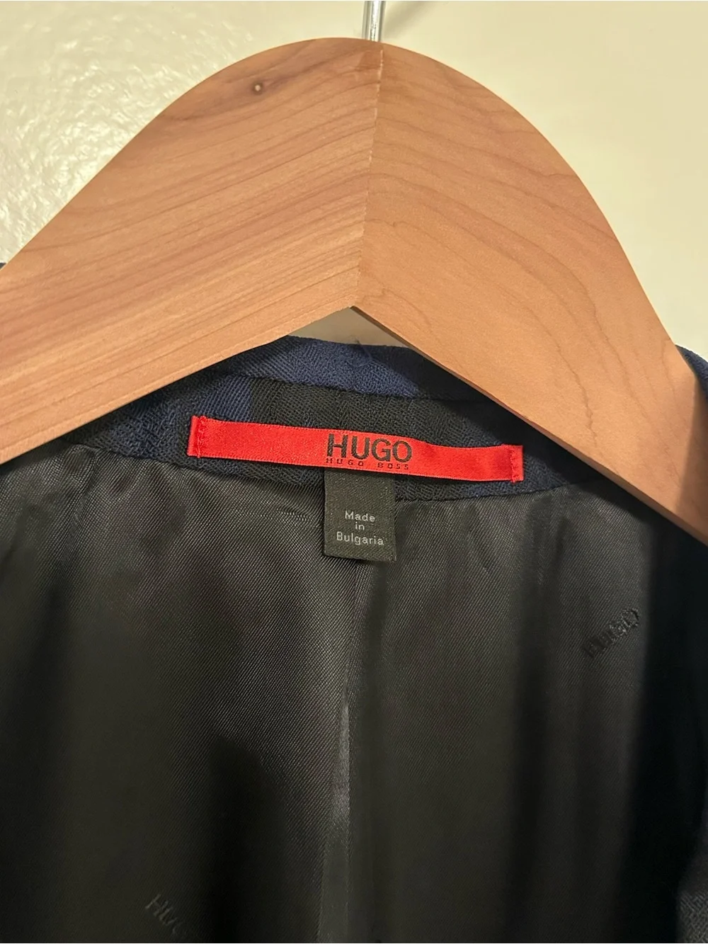 Hugo 38R Adris Navy & Black Patterned Sport Coat Blazer